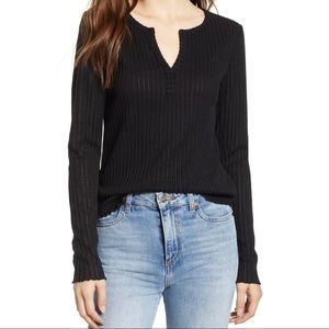 BP Black Rib Knit Henley NWOT